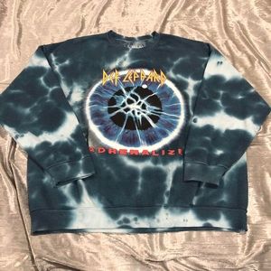 Def Leppard Adrenalize Tie-Dye Crew Neck Sweatshirt